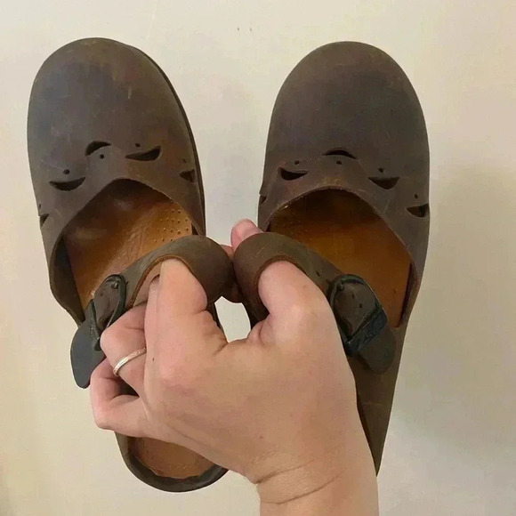 ZEETA VINTAGE LEATHER CLOGS SLIP ONS SIZE 7.5 - Picture 5 of 6